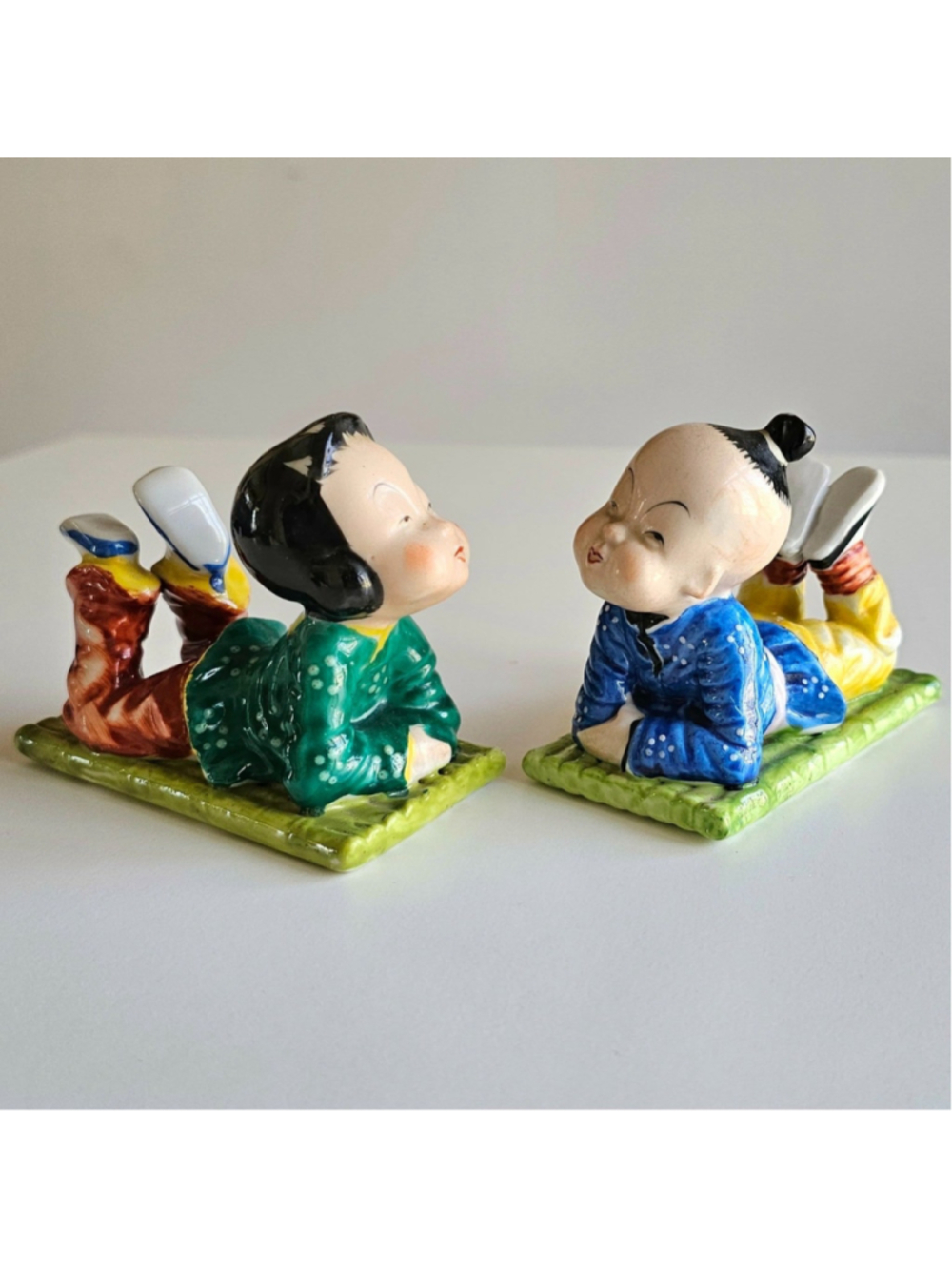 Vintage Rossetti Chicago Occupied Japan Boy & Girl Figurines Set Hand Painted